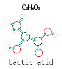 C3H6O3 Lactic acid molecule