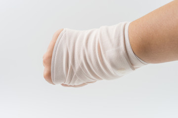 hand bone broken from accident with arm splint