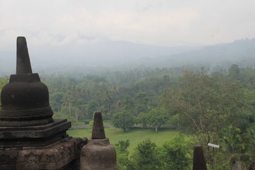 View From Borobudur Temple Yogyakarta Central Java