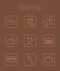 Set of news simple icons
