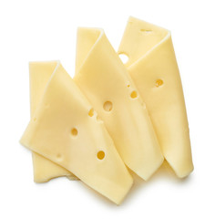 cheese slices on white background