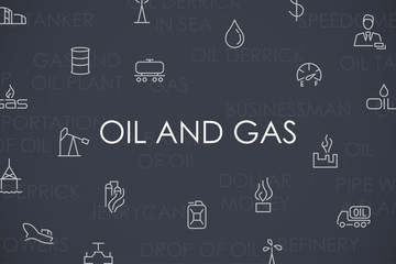 Oil and Gas Thin Line Icons