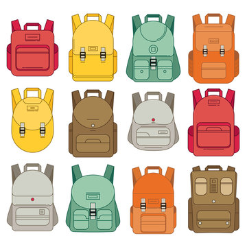 Schoolbag flat illustration. Bag for school.