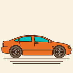 Isolated vector car. Flat design style