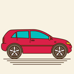 Isolated vector car. Flat design style