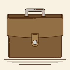 Briefcase flat icon. Briefcase flat icon vector.