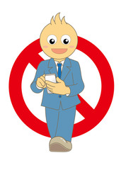 歩きスマホ禁止サイン