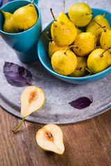 small yellow pears