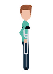 crutches person invalidates isolated icon design, vector illustration  graphic 