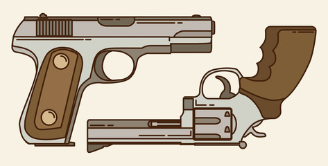 Gun, icon, flat, vector, illustration
