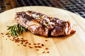 tasty steak with sauce