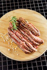 tasty steak with sauce