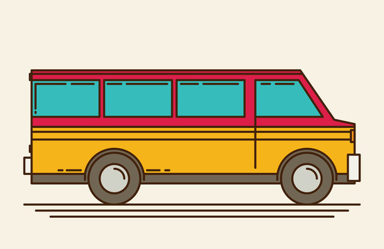 Vector illustration of minivan. Eps 10