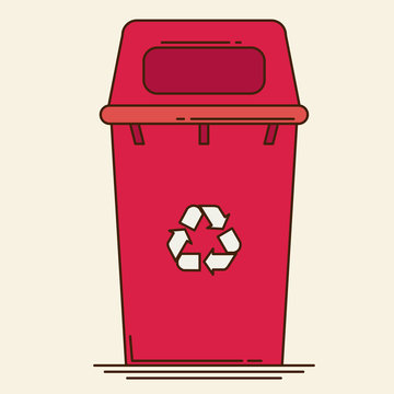Waste sorting garbage bin vector