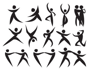 Icon of people dancing in different styles.