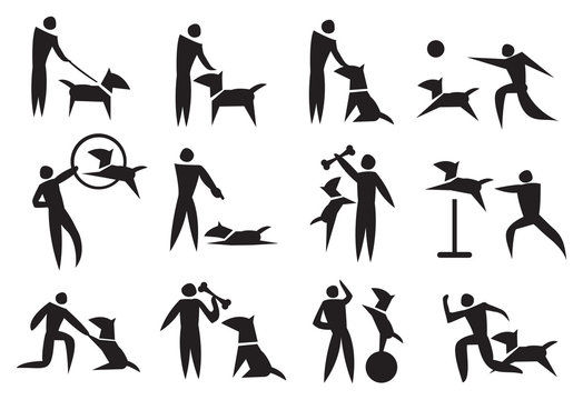 Dog Training Vector Icon Set