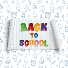 Back to school curved paper banner.