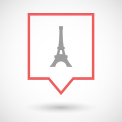 Fototapeta na wymiar Isolated line art tooltip icon with the Eiffel tower
