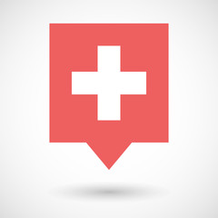 Obraz premium Isolated line art tooltip icon with the Swiss flag