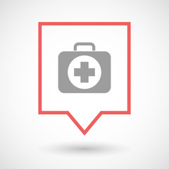 Fototapeta premium Isolated line art tooltip icon with a first aid kit icon