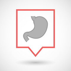 Isolated line art tooltip icon with  a healthy human stomach ico