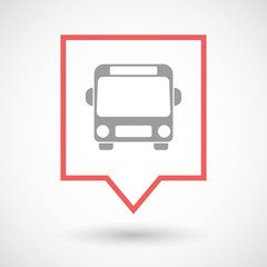 Isolated line art tooltip icon with  a bus icon