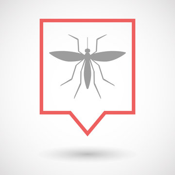 Isolated line art tooltip icon with  a mosquito