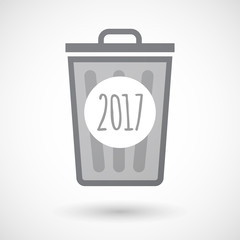Isolated trash can icon with  a 2017 year  number icon