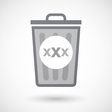 Isolated trash can icon with  a XXX letter icon