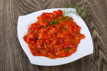 Grilled red bell pepper