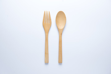 Wooden spoon and fork