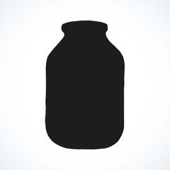 Glass jar. Vector drawing