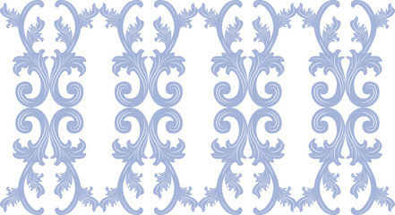 Vintage floral ornament pattern. Vector abstract ornament pattern. Blue color pattern