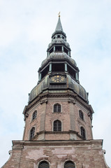 A tower of church of Saint Peter is in Riga