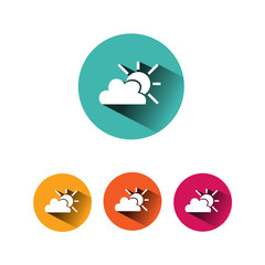 Icono de sol y nubes. Símbolos de meteorología o clima