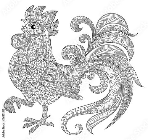 Symbol Of Chinese New Year 2017 Adult Antistress Coloring Page