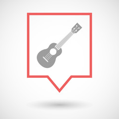 Isolated line art tooltip icon with  an ukulele