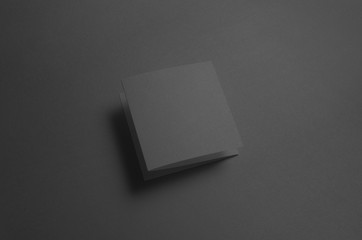 Black Square Z-Fold Brochure Mock-Up