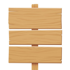 vector wooden sign isolated on white background