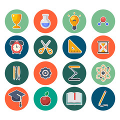 Back to school vector icon set. Concept icons of education and learning. Knowledge sign.