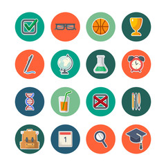 Back to school vector icon set. Concept icons of education and learning. Knowledge sign.
