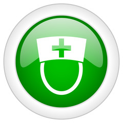 Green emergency vector icon