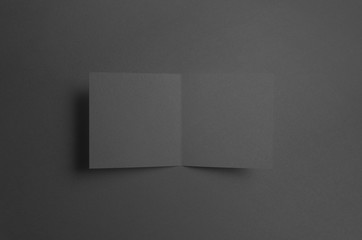 Black Square Bi-Fold Brochure Mock-Up