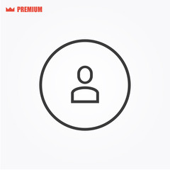 Rounded profile button vector icon