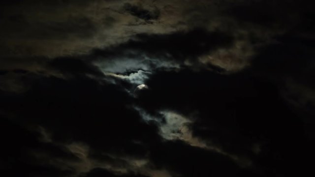 Time Lapse of clouds passing in front of the moon.