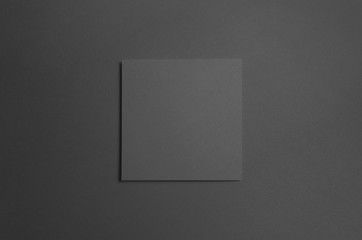 Black Square Bi-Fold / Half-Fold Brochure Mock-Up - Backside