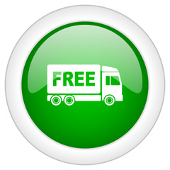 Green free delivery vector icon