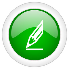 Green crayon vector icon