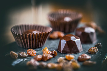 Delicious chocolate pralines