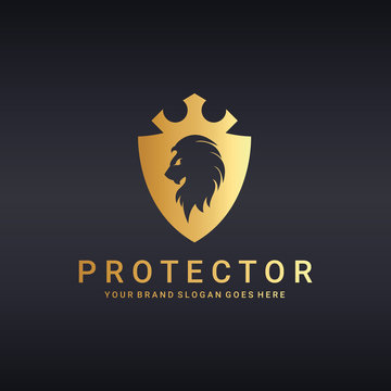 Protector logo. Shield logotype. Logo template suitable for businesses and product names. Easy to edit, change size, color and text.